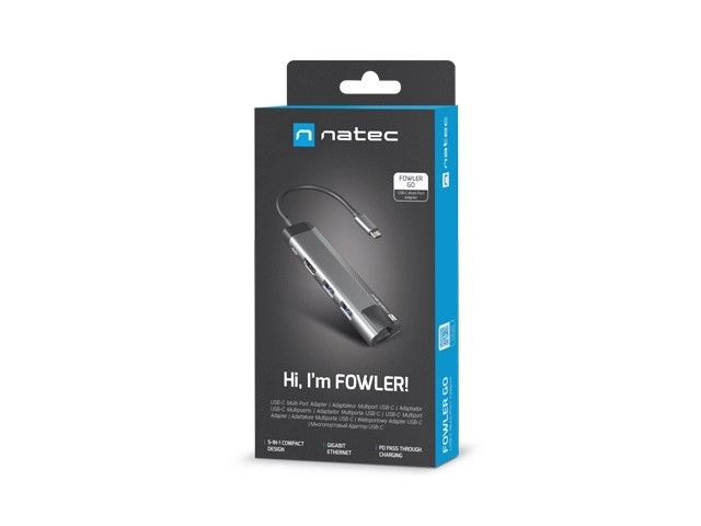 Stacja dokujúca Natec Fowler Go USB-C s HDMI 4K a USB 3.0