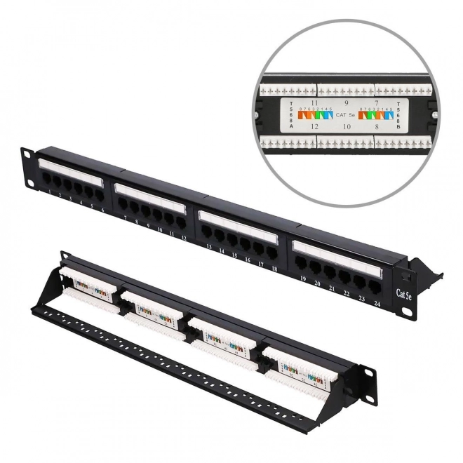 Patchpanel Extralink 24 portový CAT5E UTP