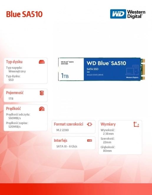 Ssd Disk 1TB M.2 2280 WD Blue