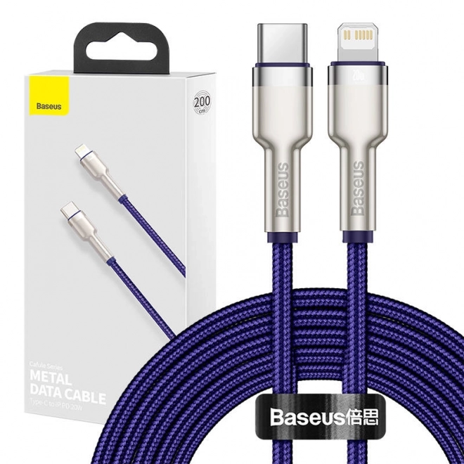 Kábel Baseus Cafule Series USB-C na Lightning 20W 2m Fialový