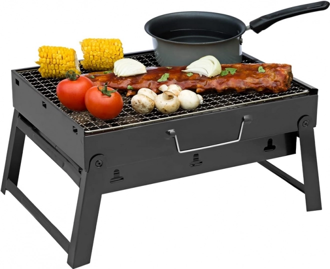 Prenosný skladací gril na drevené uhlie na kempovanie a BBQ