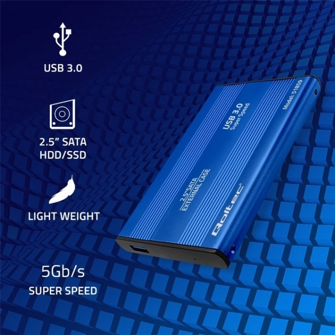 Externé puzdro na HDD/SSD 2.5" SATA3 USB 3.0 Modré
