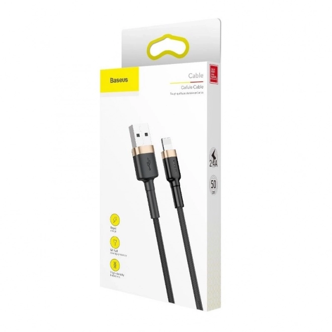 USB kábel Lightning Baseus Cafule 3m zlatá čierna