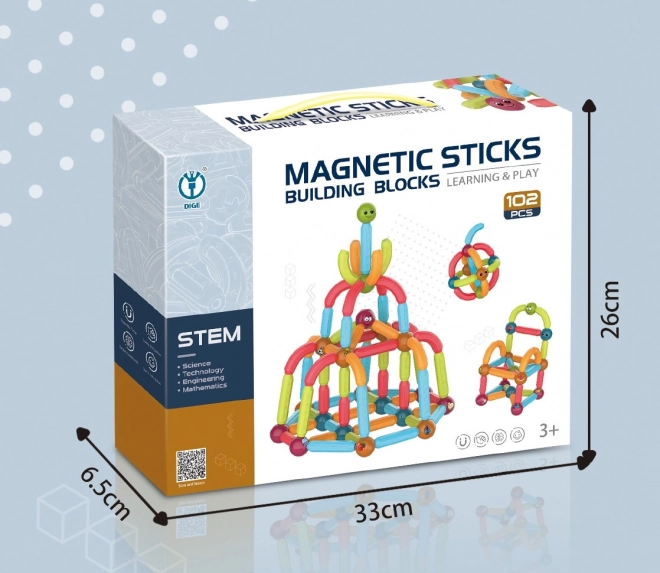 Magnetické stavebné bloky - sada 102 prvkov