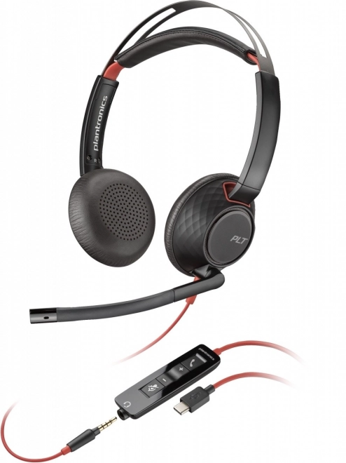 Stereofónne slúchadlá Poly Blackwire 5220 s USB-C a 3,5 mm konektorom