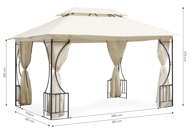 Záhradný pavilónový stan 3x4m bočné steny