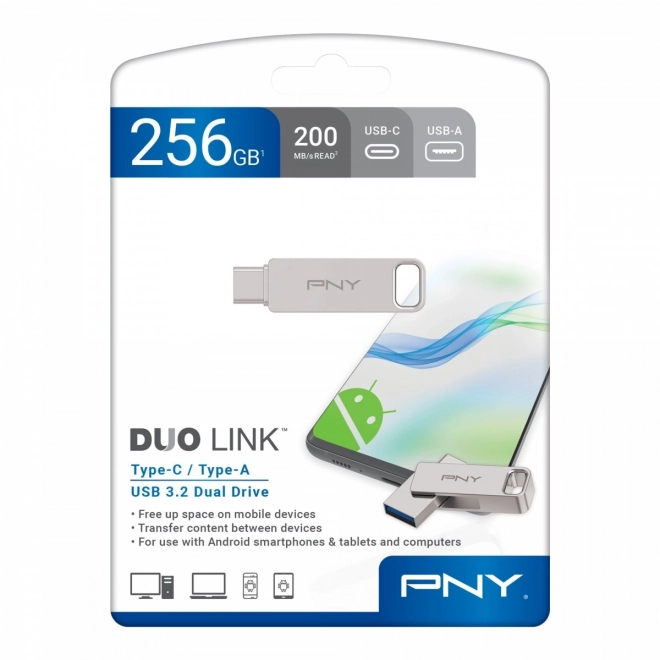 Pny Duo Link 256GB USB 3.2 Typ-C Dual Flash Drive