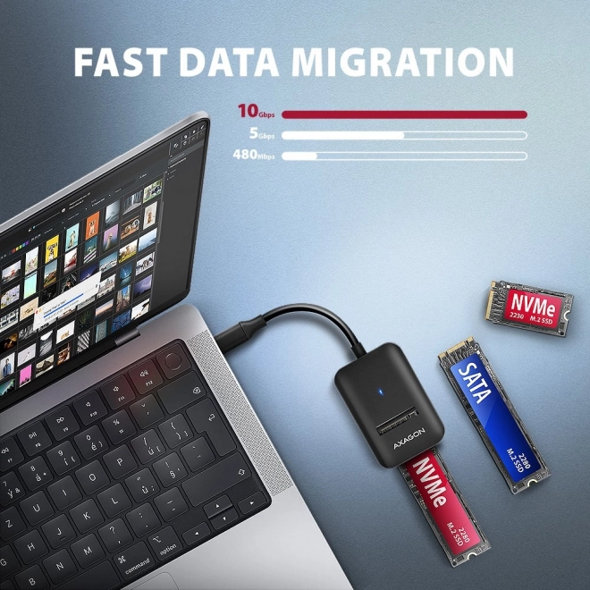 Adaptér USB-C Gen 2 pre SSD M.2 NVMe/SATA