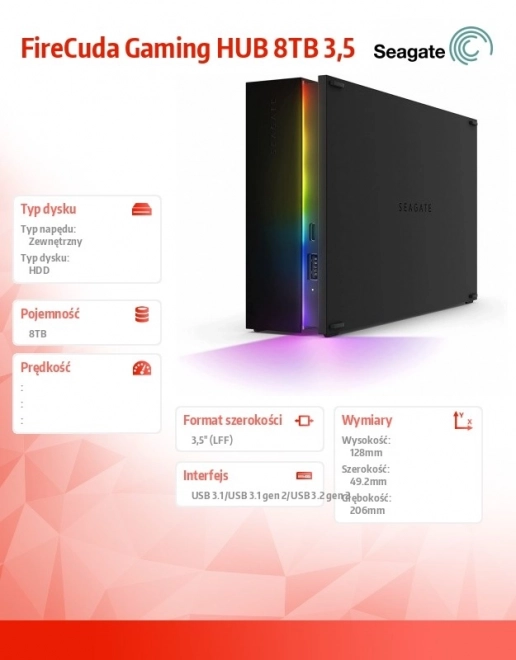Externý pevný disk FireCuda Gaming Hub 8TB