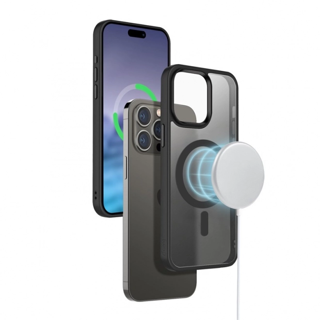 Hybrid Frost MagSafe kryt pre iPhone 15 Pro čierny