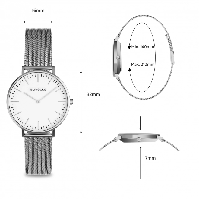 Dámske hodinky Buvelle - Strieborné