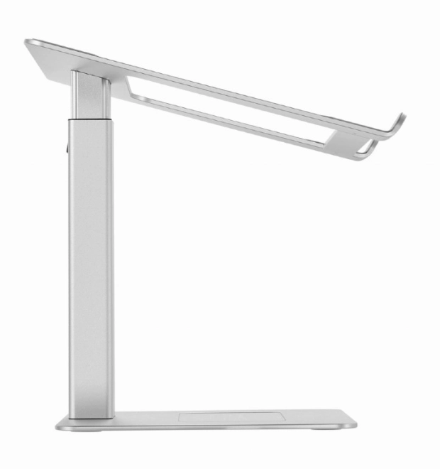Ergonomická strieborná stojan na notebook s nastaviteľnou výškou