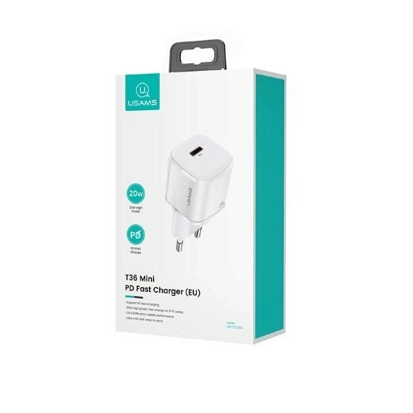 Nabíjačka do siete 20W USB-C s rýchlym nabíjaním biela