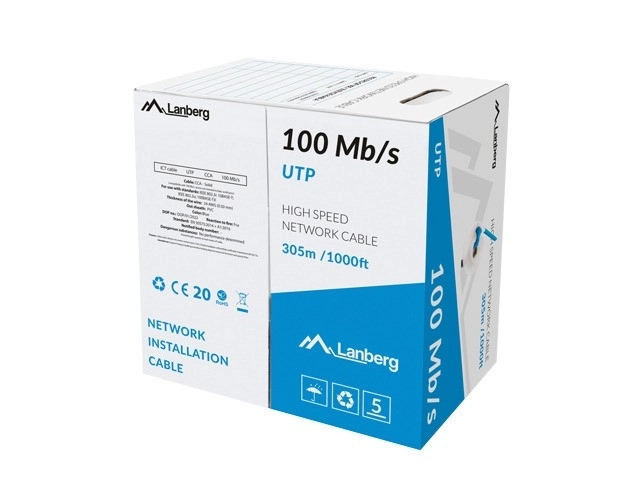 Sieťový kábel LAN UTP 100Mb/s 305m modrý