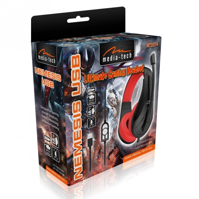 Nemesis USB stereofónne herné slúchadlá s mikrofónom