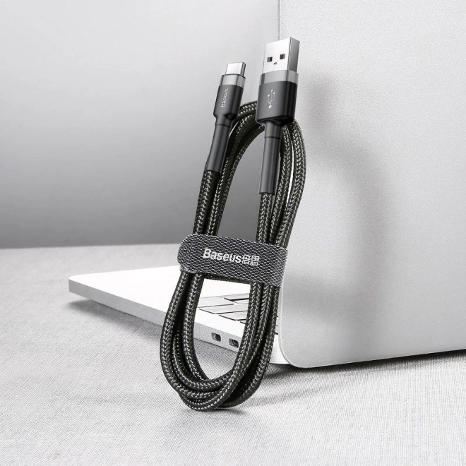 Kábel Baseus Cafule USB-C 2A 3m (čierno-šedý)