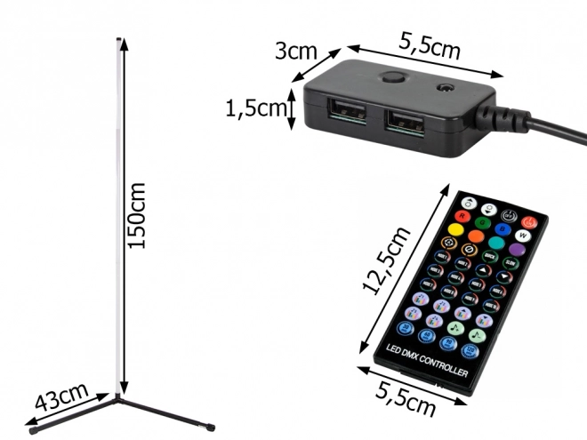 Stojacia LED lampa 1,5 m