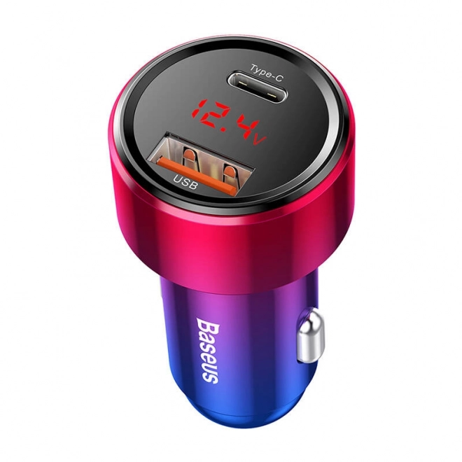 Baseus Magic Car Charger USB USB-C QC 4.0 PD 45W červená modrá