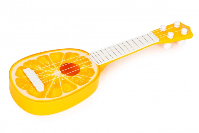 Detské ukulele s oranžovým vzorom