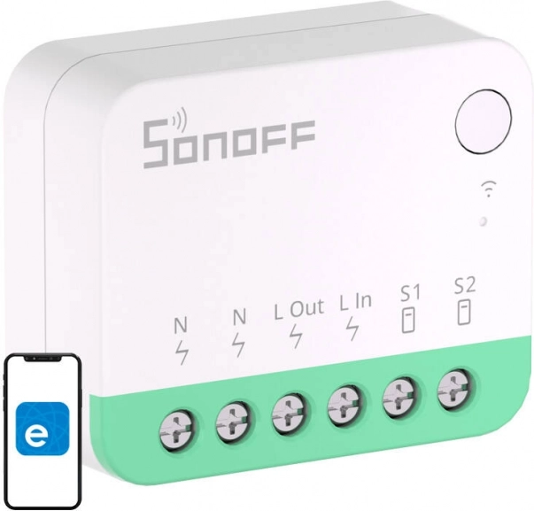 Inteligentný mini spínač Wi‑Fi Sonoff MINIR4M s podporou Matter (Apple Home, Google Home, Alexa)