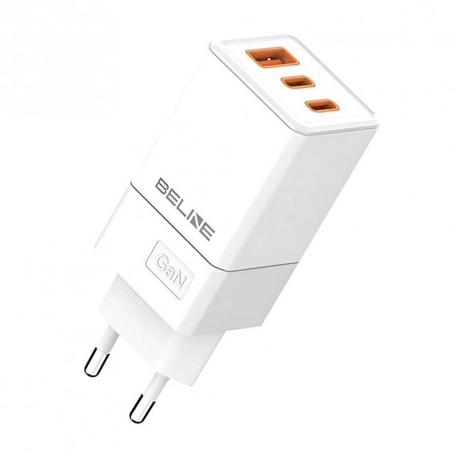 Sieťová nabíjačka 65W s GaN a 2xUSB-C+USB-A - Biela