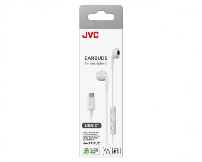 Biele USB-C slúchadlá s mikrofónom