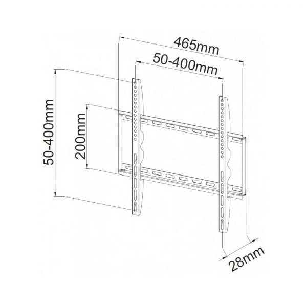 Nástenný držiak LCD/LED 23-55 palcov Slim čierny