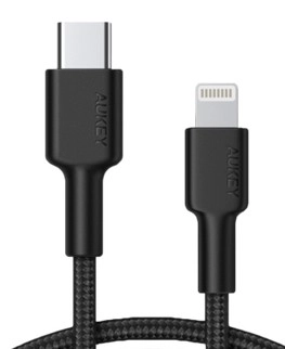 Nylonový kábel AUKEY s Rýchlym nabíjaním Lightning-USB C - 1.2m