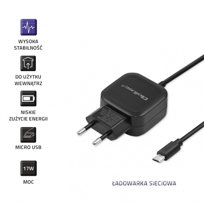 Nabíjačka Qoltec 17W s USB a Micro USB káblom