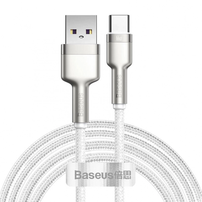 Kábel USB-C Baseus Cafule 66 W 2 m biely