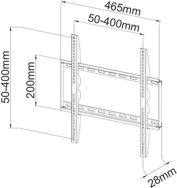 Biely nástenný držiak na TV 23-55 palcov LED/LCD, slim 28 mm