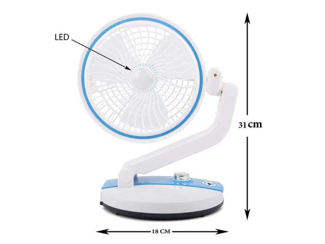 Skladací bezdrôtový ventilátor s LED lampou