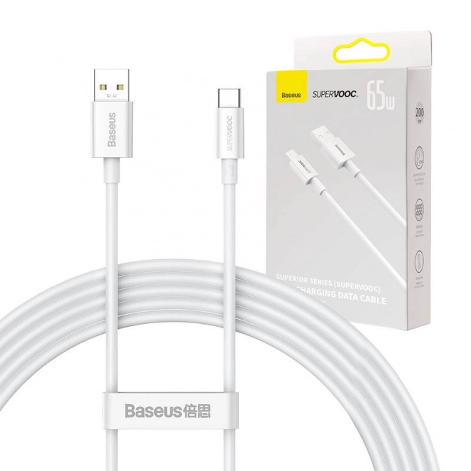 Kábel Baseus Superior Series USB-C, 65W, 2m biely