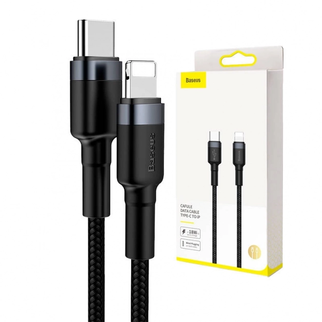 Kábel Baseus Cafule USB-C na Lightning PD 18W 1m šedo-čierny