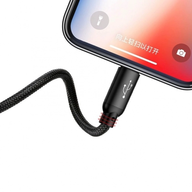 Kabel 3v1 USB-C / Lightning / microUSB 0,3m - čierny