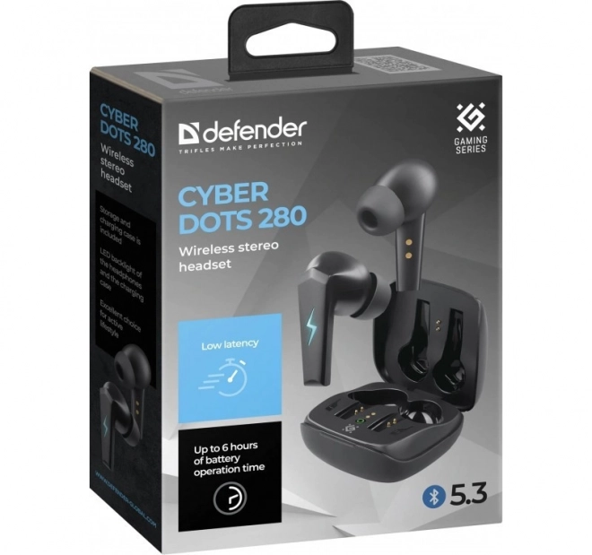 Bezdrôtové slúchadlá CyberDots 280 herné čierne