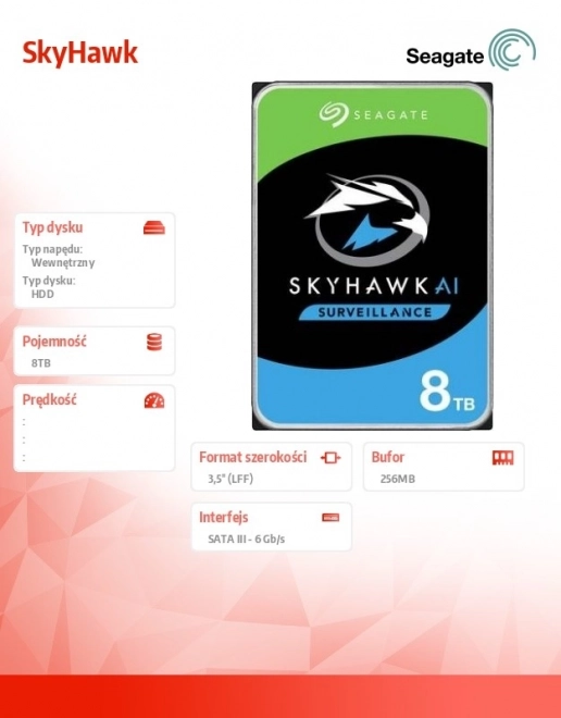Bezpečnostný pevný disk SkyHawk 8TB