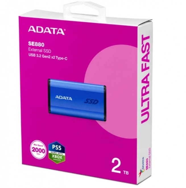 Externý SSD disk SE880 2TB USB3.2A/C Modrý