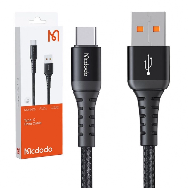 Odolný kábel USB-C čierny 1 m