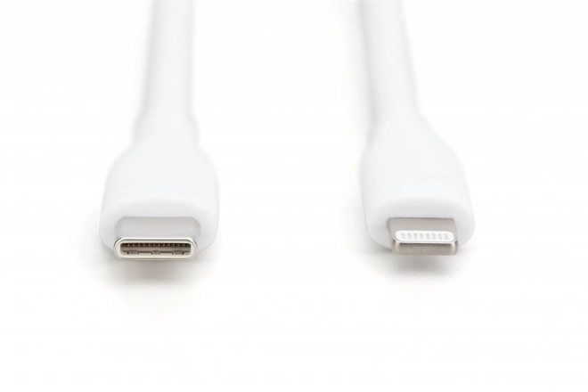 Silikónový nabíjací kábel USB-C - Lightning 60W Biela
