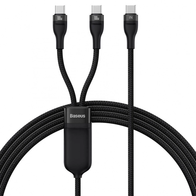 Kábel 2v1 USB Baseus Flash Series USB-C do USB-C 100W 1,5m čierny