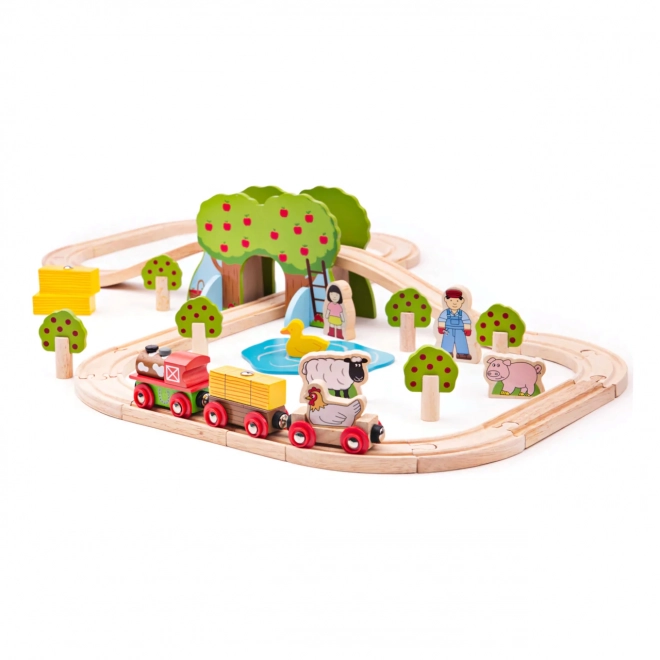 Bigjigs Rail Drevená vlaková farma