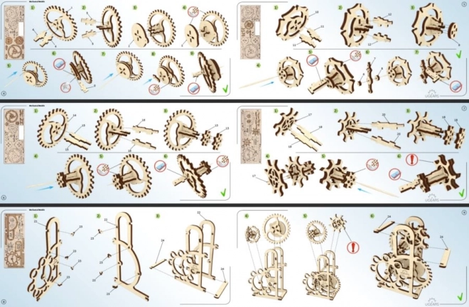 Ugears 3D drevené mechanické puzzle Dynamometer