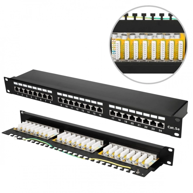 Patchpanel 24 portov CAT5E FTP