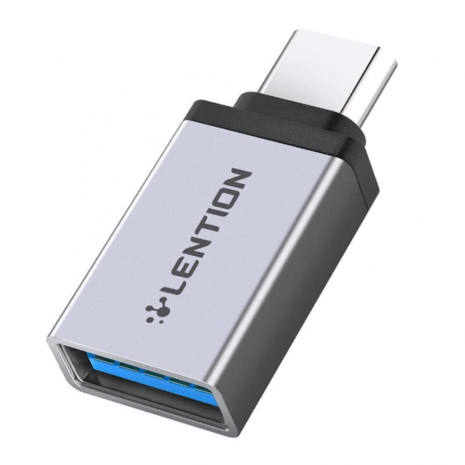 Adaptér USB-C na USB 3.0 od Lention v striebornej farbe