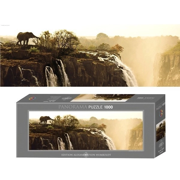 Heye panoramatické puzzle Slon - Viktóriine vodopády
