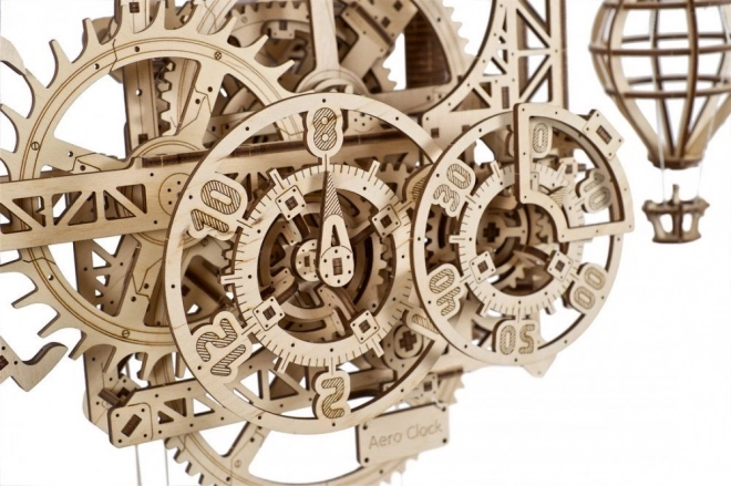 Ugears 3D drevené mechanické puzzle nástenné hodiny Aero