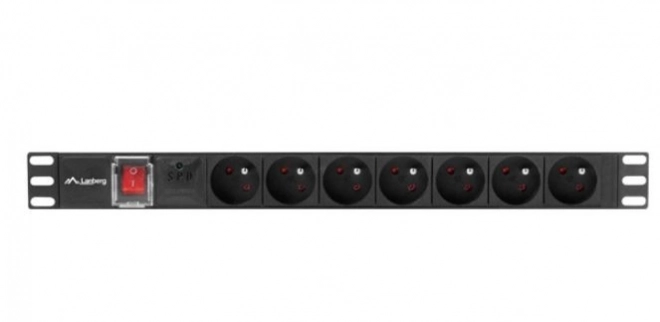 Stojan na zasielanie Rack Lanberg 19" 1U 16A 7X 230V 2m čierny