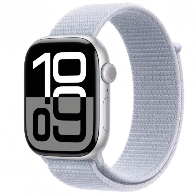 Apple Watch Series 10 GPS strieborný 46 mm s modrým športovým remienkom