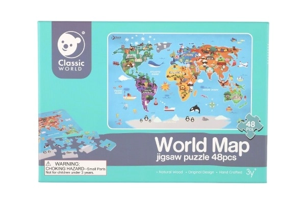 Puzzle Mapa sveta 38x57 cm, 48 dielikov